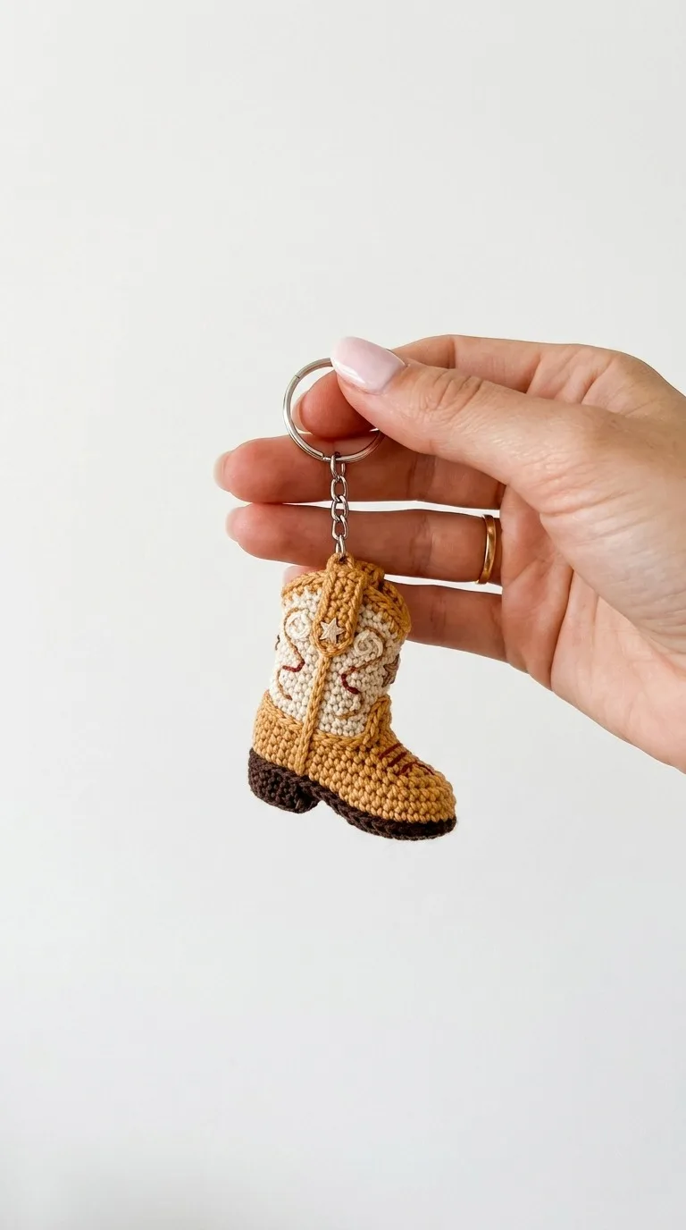 How To Crochet A Cute Cowboy Boot Keychain Free Pattern