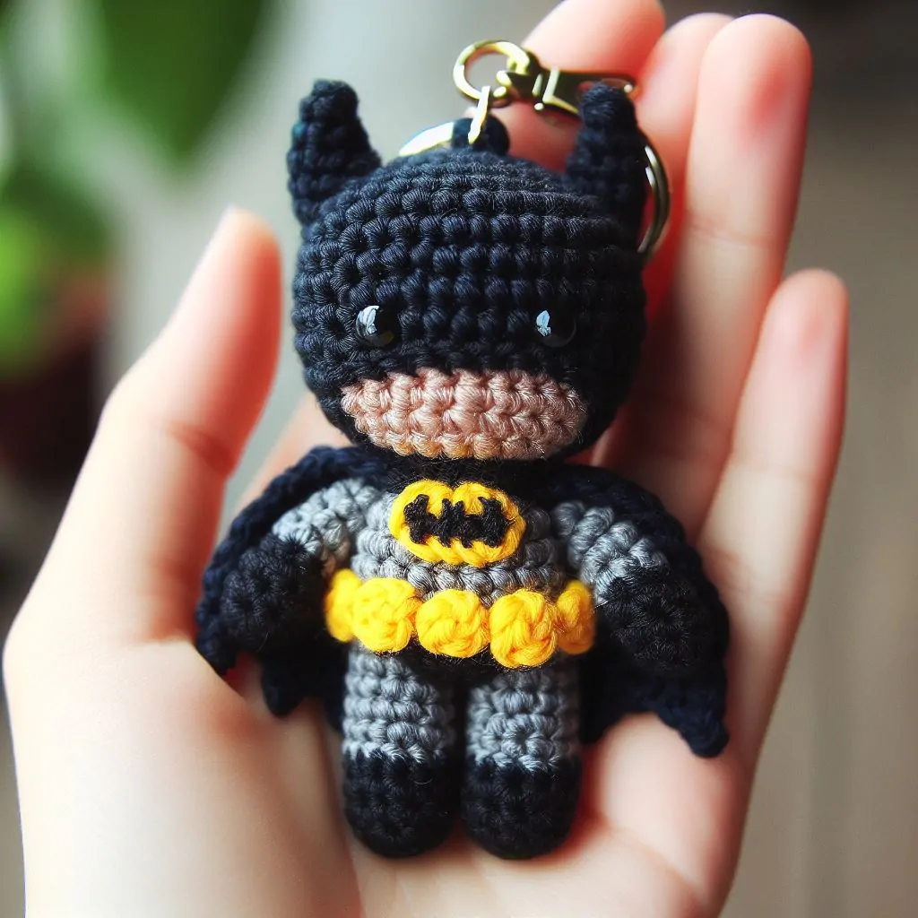 Crochet Pattern for Batman Keychain